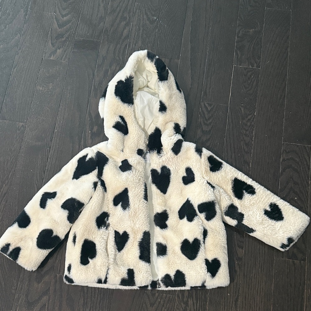 Mayoral Black and White Heart Puff Jacket